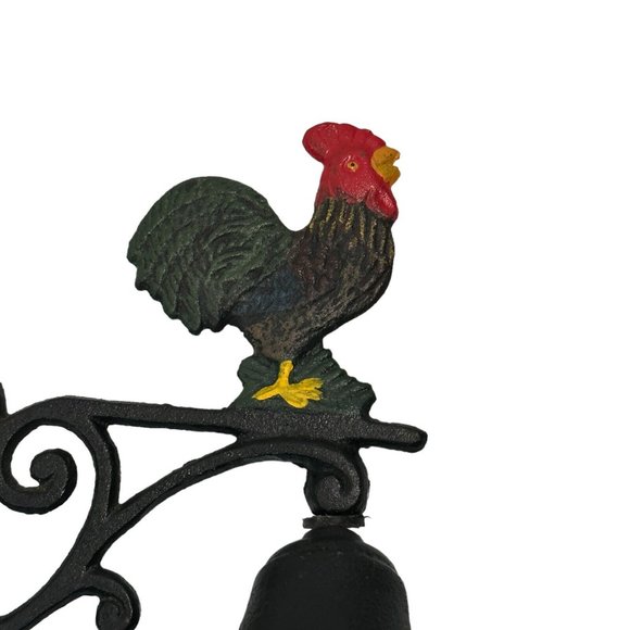 Rustic Cast Iron Rooster Traditional Farmhouse Dinner Bell - Picture 12 of 16